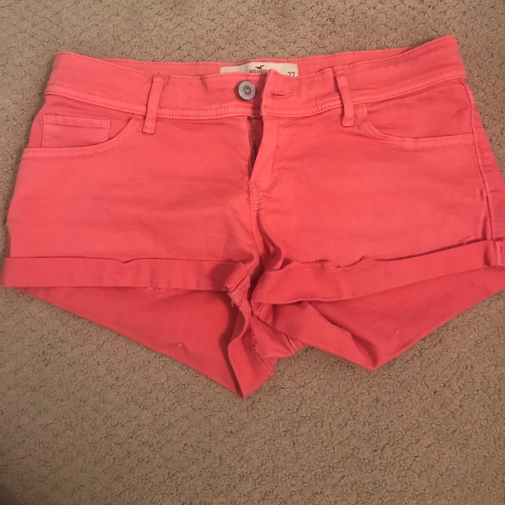 Pink Hollister twill shorts
